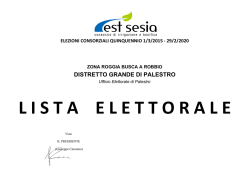 Lista elettorale - Consorzio di irrigazione e bonifica Est Sesia