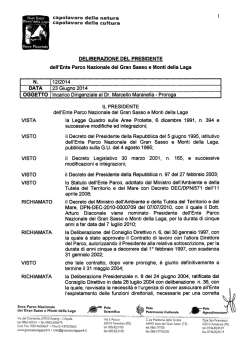 incarico Dirigenziale: proroga... - Parco Nazionale del Gran Sasso e