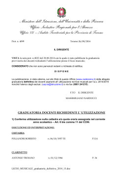 Graduatoria utilizzazioni Licei musicali