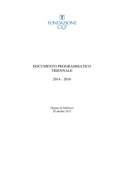 documento programmatico triennale 2014 - 2016