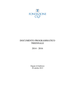 documento programmatico triennale 2014 - 2016