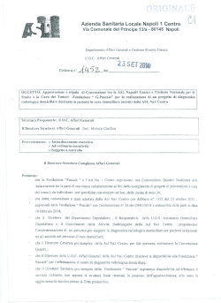 Delibera n. 1452 del 2014. Approvazione e stipula di Convenzione