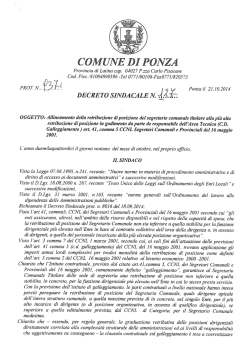 Decreto Sindacale n. 127.14