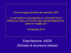 Esercitazione eSDS (Scheda di sicurezza estesa)