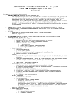 3A 2013-14 programma svolto - Liceo Classico Scientifico XXV Aprile