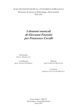 I drammi musicali di Giovanni Faustini per Francesco Cavalli