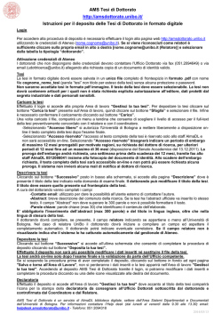 Istruzioni per il deposito