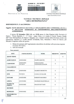 Disposizione n. 31 del 25/09/2014