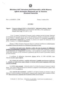 ddg 82/2012: indicazioni richiesta e rilascio certificato abilitazione