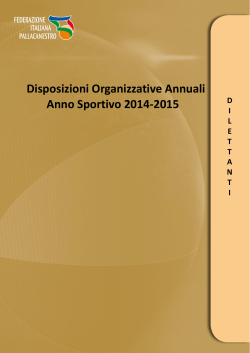 Disposizioni Organizzative Annuali Anno Sportivo 2014-2015