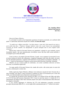 antimafia - lettera al Ministro - luglio 2014