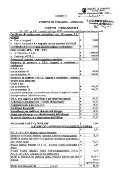 diritti di segreteria per atti urbanistici - edilizi anno 2014