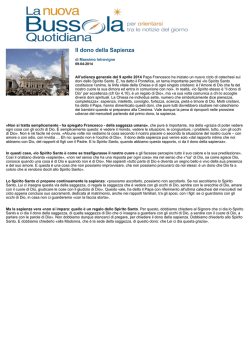 Il dono della Sapienza