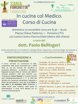 In cucina col Medico. Corso di Cucina