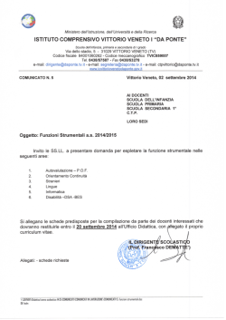 ISTITUTO COMPRENSIVO VITTORIO VENETO l &ldquo;DA PONTE&rdquo;