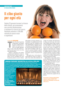 Il cibo giusto per ogni et&agrave;