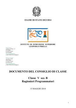 DOCUMENTO DEL CONSIGLIO DI CLASSE
