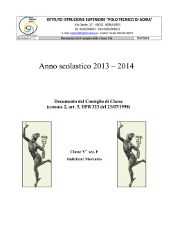 Documento del Consiglio di Classe 5^ F MERCURIO