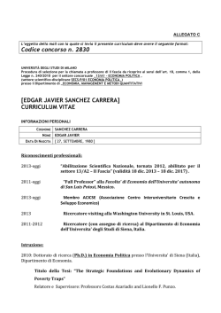 EDGAR JAVIER SANCHEZ CARRERA - Universit&agrave; degli Studi di