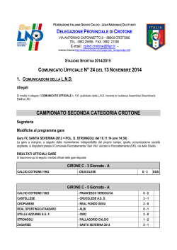 CU n. 24 del 14 novembre 2014 Crotone