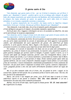 Il giorno santo di Dio