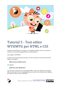 Tutorial 5 - Text editor WYSIWYG per HTML e CSS