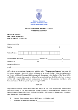 Modulo di adesione DGC 374 del 05/09/2014 PDD N. 1742 DEL 24