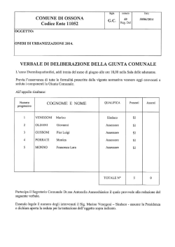 Deliberazione della Giunta Comunale n. 69 del 2014