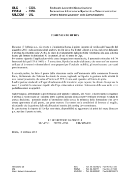 HP DCS - comunicato unitario