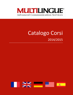 Catalogo Corsi - Multilingue srl