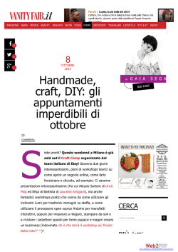 Handmade, craft, DIY: gli appuntamenti