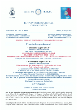 Bollettino 2220 - Rotary Club Faenza