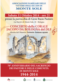 Sabato 11 Ottobre 2014 - Corale polifonica Jacopo da Bologna