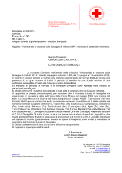 Volontariato e vacanze 2014 - Croce Rossa Italiana Comitato