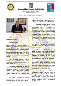 Mesi di Gennaio e Febbraio 2014 - Rotary Club Trapani Birgi Mozia