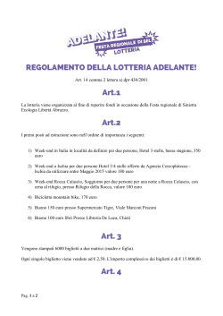 Regolamento lotteria Sel Abruzzo 2014