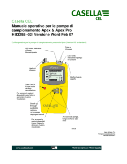 Casella CEL Manuale operativo per le pompe di campionamento