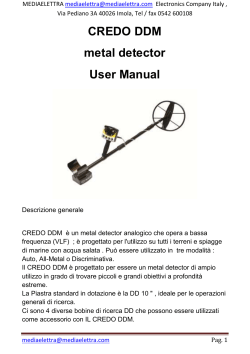 CREDO DDM metal detector User Manual