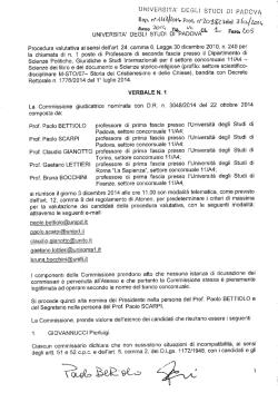 Copia del Verbale n.1 (criteri, elenco ammessi)