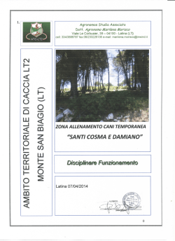 disciplinare di funzionamento zac temporanea ss. cosma e damiano