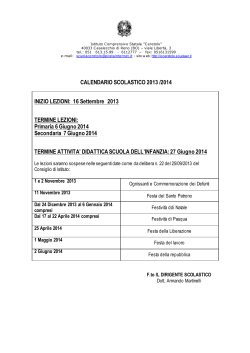 Calendario Scolastico 2013/2014 - Istituto Comprensivo Ceretolo
