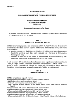 REGOLAMENTO COMITATO TECNICO SCIENTIFICO