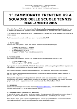 Regolamento Campionato SCUOLE TENNIS 2014-2015