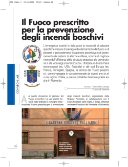Il Fuoco prescritto per la prevenzione degli incendi boschivi