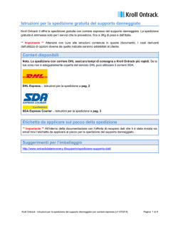 Istruzioni per la spedizione gratuita del supporto