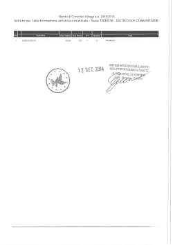 Graduatoria definitiva posti alloggio Trieste matricole