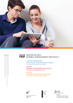 MASTER OF ARTS IN PUBLIC MANAGEMENT AND POLICY
