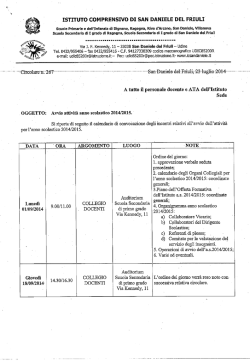 ISTITUTO COMPRENSIVO DI SAN DANIELE DEL FRIULI