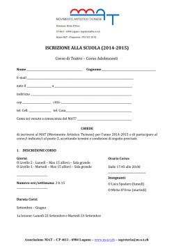 iscrizione alla scuola (2014-2015) - MAT