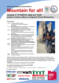 Invito al congresso pomeridiano: Mountain for all!